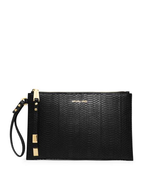 michael kors harlow large zip clutch 